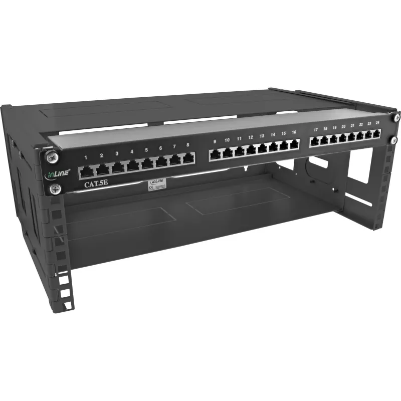 Rack plegable para montaje en pared InLine 19 pulgadas 4U 24-40cm de profundidad negro