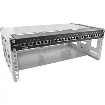 Rack plegable InLine 19 pulgadas, 4HE, 24-40cm de profundidad, con tapa, gris