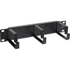 Panel de gestión de cables InLine 10 pulgadas, 3 soportes, RAL 9005, negro