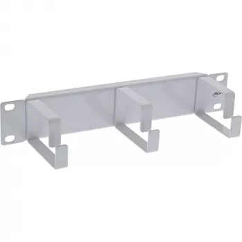 Panel de gestión de cables InLine 10 pulgadas, 3 soportes, RAL 7035 gris