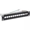 Caja vacía de patch panel InLine 10 pulgadas 12 vías, para módulos Keystone, 1U negro