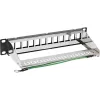 Caja vacía de patch panel InLine 10 pulgadas 12 vías, para módulos Keystone, 1U negro