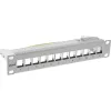 Caja vacía de patch panel InLine 10 pulgadas 12 vías, para módulos Keystone, 1HE gris