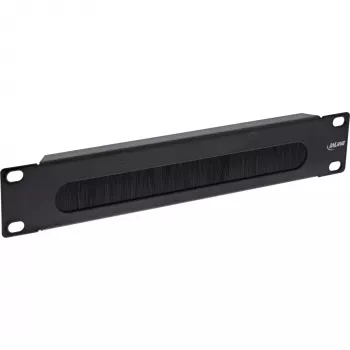 Tapa pasacables con cepillo InLine 10 pulgadas, 1HE, RAL 9005 negro