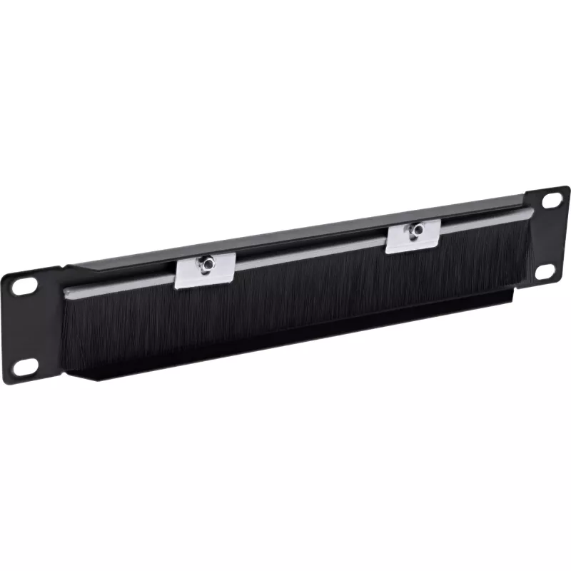 Tapa pasacables con cepillo InLine 10 pulgadas, 1HE, RAL 9005 negro