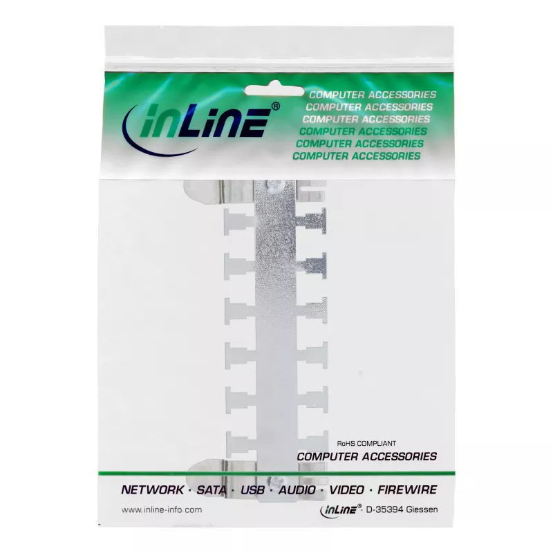 InLine 19109K Guía de cables para carril DIN TS35, metal