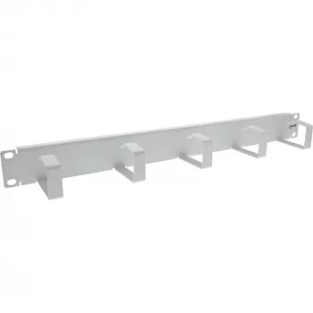 Panel de guiado de cables InLine 19 pulgadas, 5 soportes pequeños, RAL7035, gris