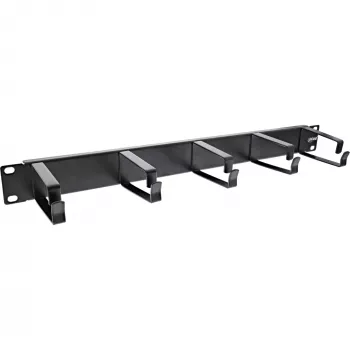 Panel de gestión de cables InLine 19 pulgadas 19110C negro con 5 soportes grandes