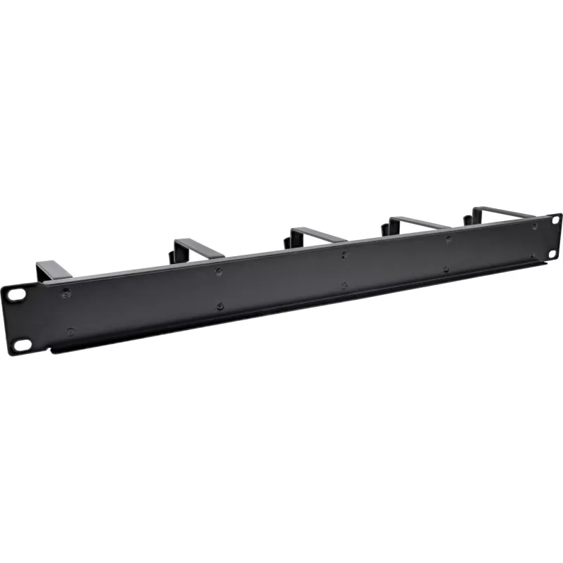 Panel de gestión de cables InLine 19 pulgadas 19110C negro con 5 soportes grandes
