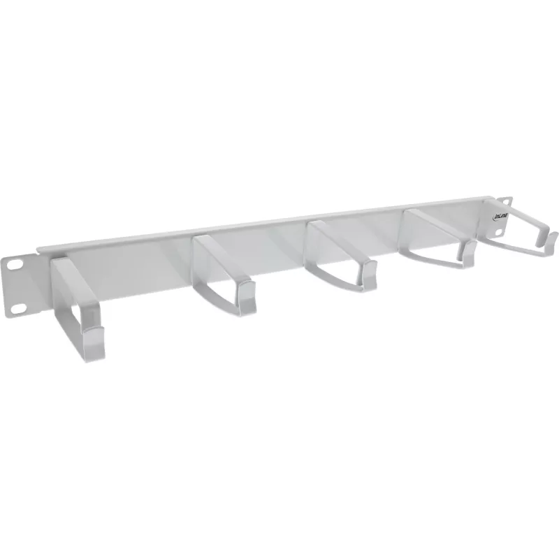 Panel de gestión de cables InLine 19110D 19 pulgadas gris con 5 soportes grandes