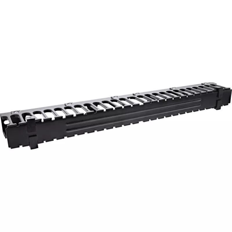Panel de gestión de cables InLine 19 pulgadas 1U, RAL 9005 negro