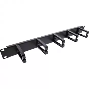 Panel de gestión de cables InLine 19110O 19 pulgadas negro metal 5 soportes