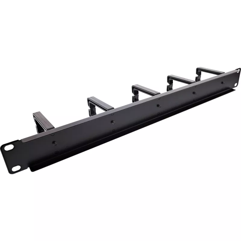 Panel de gestión de cables InLine 19110O 19 pulgadas negro metal 5 soportes
