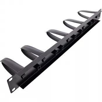 Panel de gestión de cables InLine 19 pulgadas, 9 soportes de plástico desmontables, RAL9005 negro