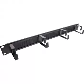 Panel de gestión de cables InLine 19111L 1U negro 19 pulgadas con inserto de cepillo