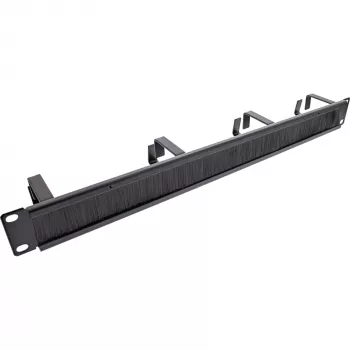Panel de gestión de cables InLine 19111L 1U negro 19 pulgadas con inserto de cepillo