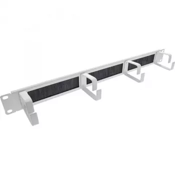 Placas de entrada de cables InLine 19 pulgadas con inserto de cepillo y 4 soportes, 1U, RAL 7035