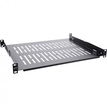 Bandeja InLine 19 pulgadas, 350 mm, 50 kg, 1U, RAL 9005 negro