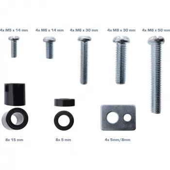 Set de montaje InLine 23100A 40 piezas zinc para soporte de pared para TV