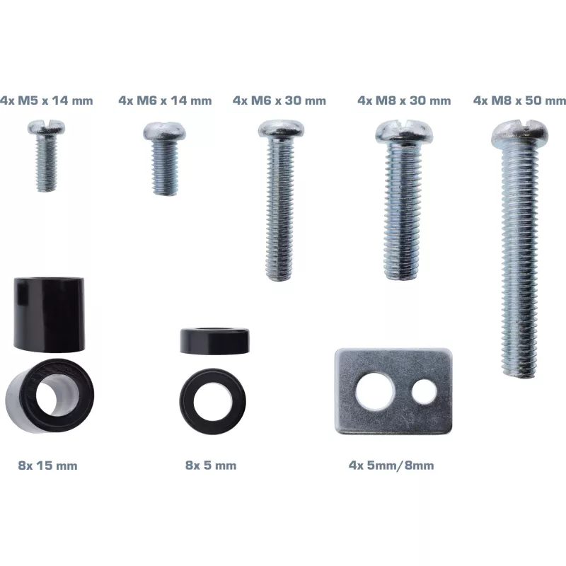 Set de montaje InLine 23100A 40 piezas zinc para soporte de pared para TV