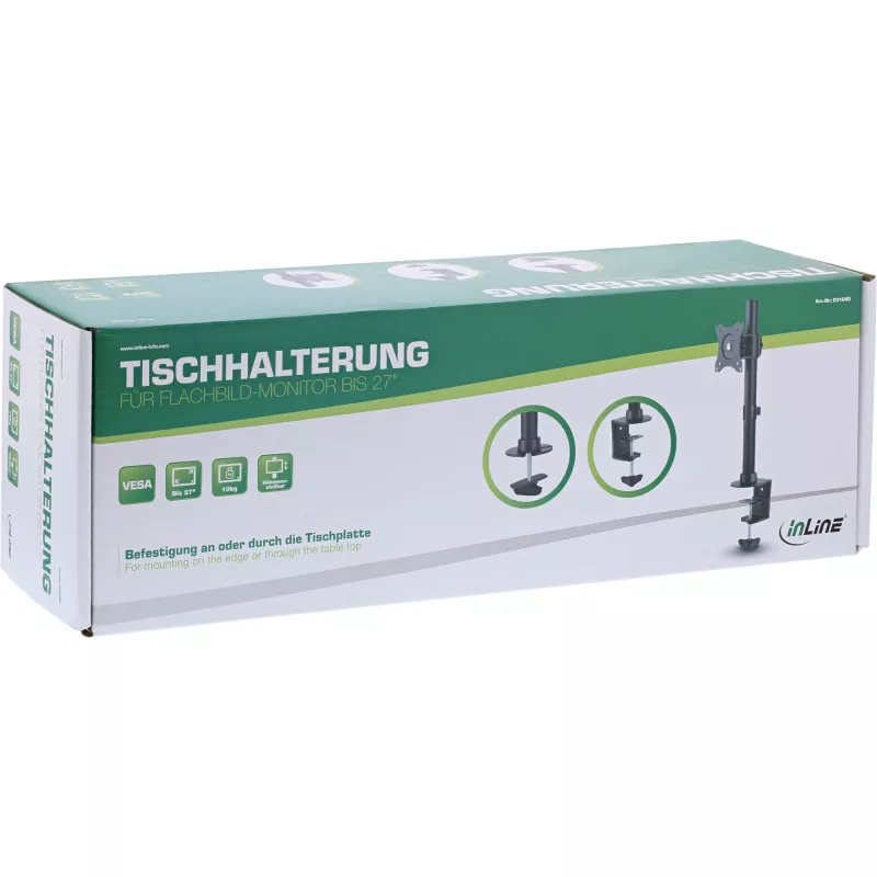 Soporte de escritorio InLine para TV/LED/TFT hasta 69 cm (27 pulgadas), máx. 10 kg