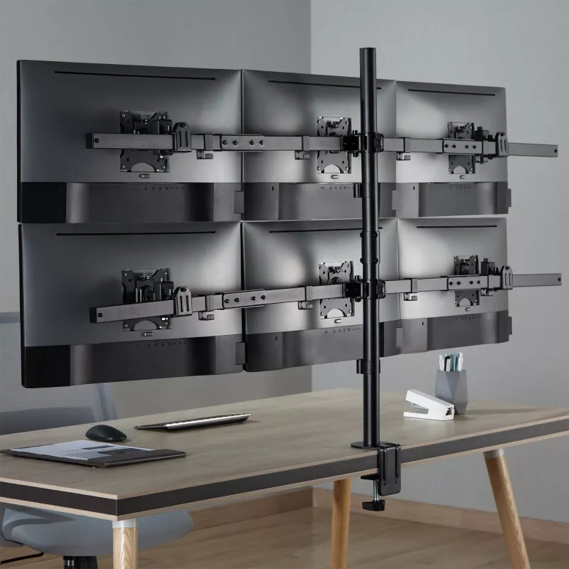 Soporte de mesa InLine para 6x TV / LED / TFT hasta 81cm 32 pulgadas máx. 7kg negro