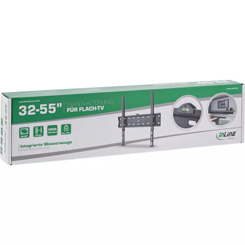Soporte de pared InLine Basic 23112A para televisor plano 32–55 pulgadas