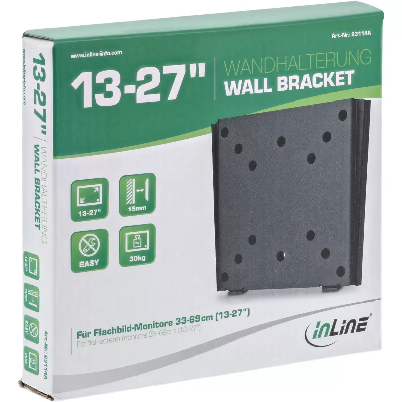 Soporte de pared InLine para TFT 33-69 cm 13-27 pulgadas máx. 30 kg
