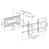 Soporte de pared para TV InLine XL-Arm Full-Motion, para televisor plano de 43-80 pulgadas, máx. 50kg