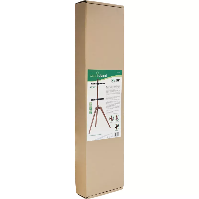 Soporte para TV InLine woodstand, trípode, para pantallas 45 pulgadas–65 pulgadas (114–165 cm), máx. 40 kg