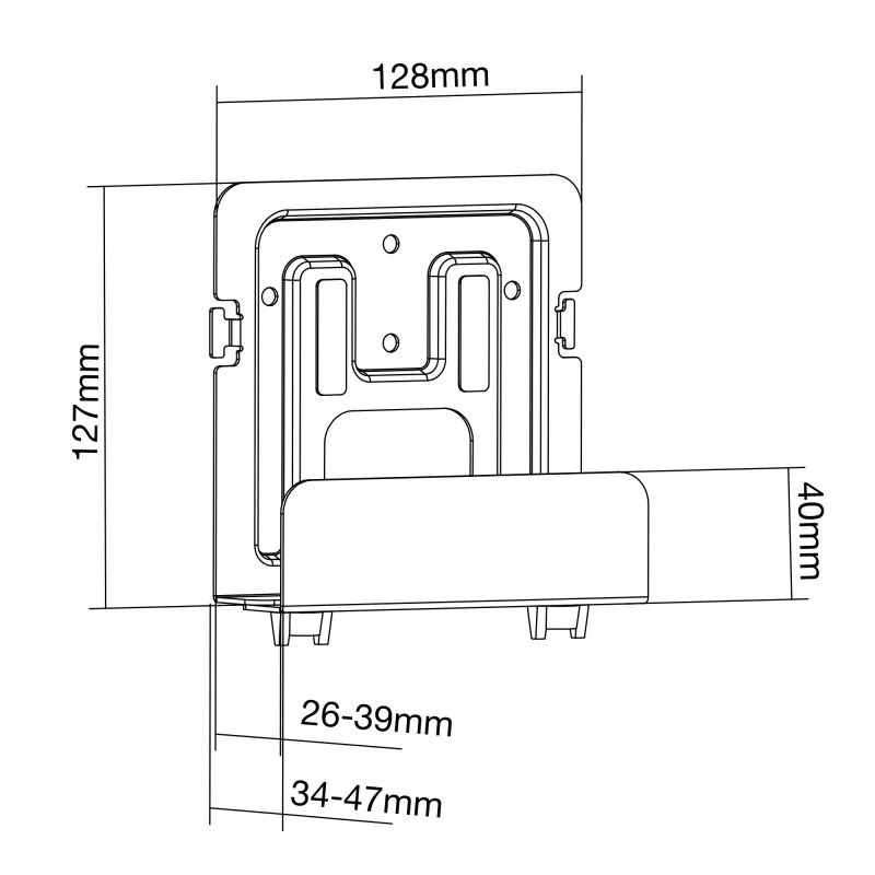 Soporte pasivo InLine 23152B para media streaming box 26-39 mm