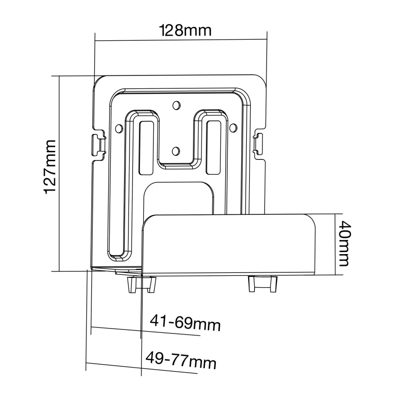 Soporte pasivo InLine 23152C para media streaming box 41-69 mm