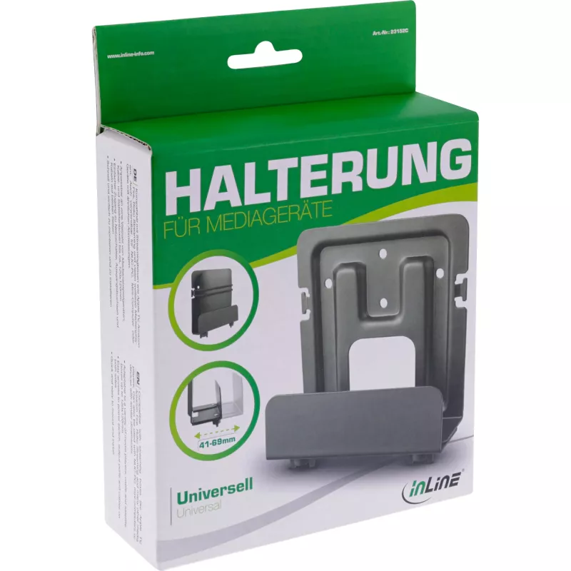 Soporte pasivo InLine 23152C para media streaming box 41-69 mm