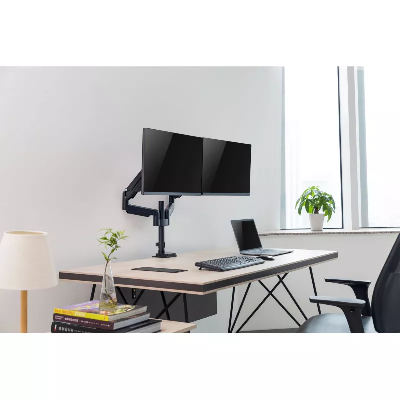 Soporte de mesa con elevador InLine para dos monitores hasta 82 cm (32