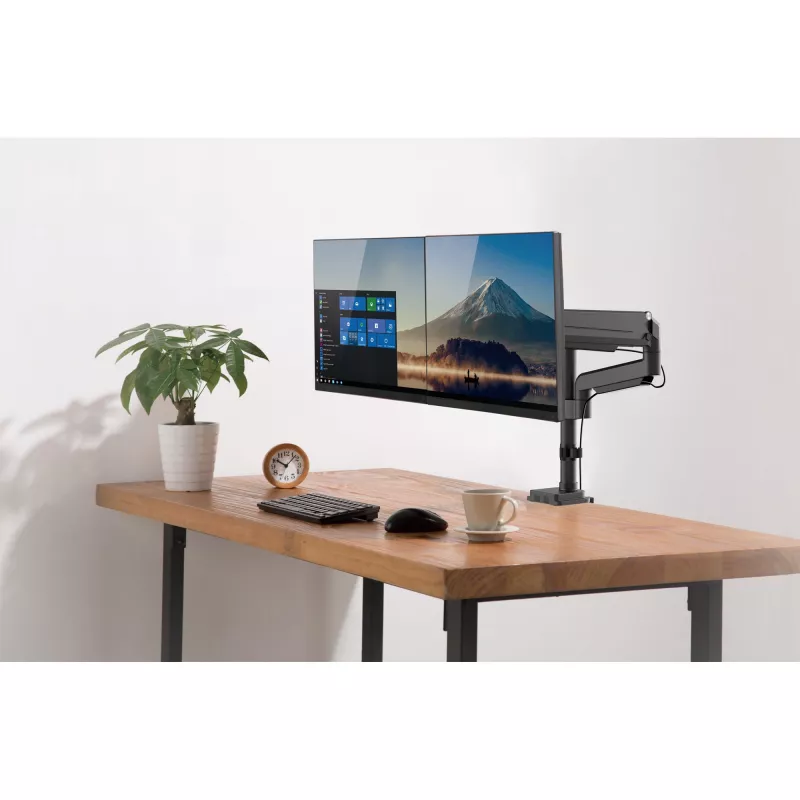 Soporte de mesa con elevador InLine para dos monitores hasta 82 cm (32