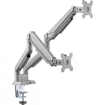 Soporte de mesa con elevador y USB/audio InLine, 2 monitores hasta 81 cm (32
