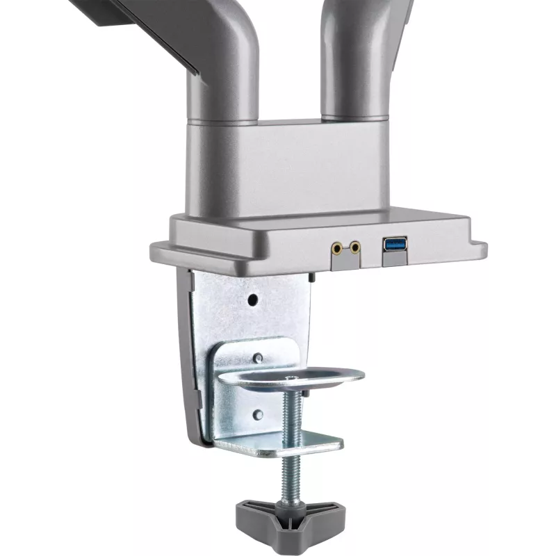 Soporte de mesa con elevador y USB/audio InLine, 2 monitores hasta 81 cm (32