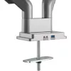 Soporte de mesa con elevador y USB/audio InLine, 2 monitores hasta 81 cm (32