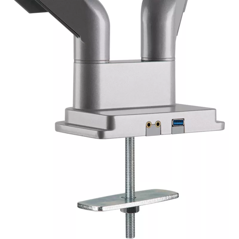 Soporte de mesa con elevador y USB/audio InLine, 2 monitores hasta 81 cm (32