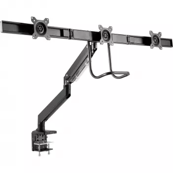 Soporte de sobremesa InLine con elevador y USB3.0, articulado, para 3 pantallas de hasta 27