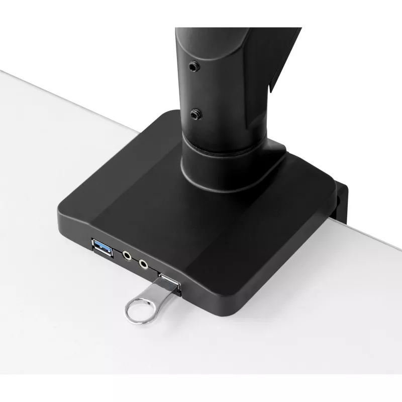 Soporte de sobremesa InLine con elevador y USB3.0, articulado, para 3 pantallas de hasta 27