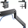Soporte de sobremesa InLine con elevador y USB3.0, articulado, para 3 pantallas de hasta 27