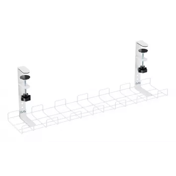InLine 23190H Rejilla de gestión de cables 60 cm para montaje bajo el escritorio, blanco