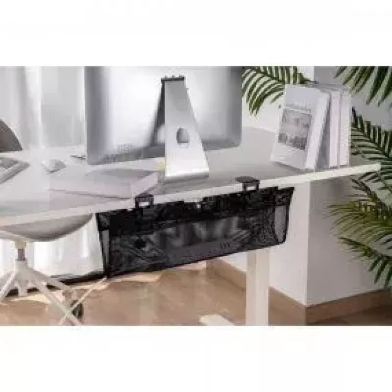 Bandeja portacables InLine 23199B negra red de almacenamiento bajo mesa 610x240x390 mm