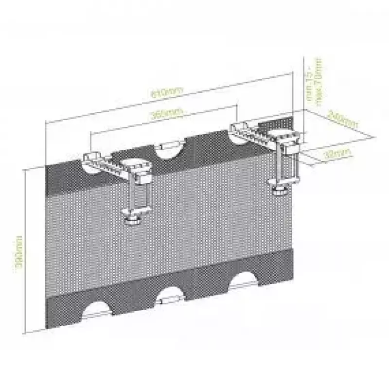 Bandeja portacables InLine 23199B negra red de almacenamiento bajo mesa 610x240x390 mm