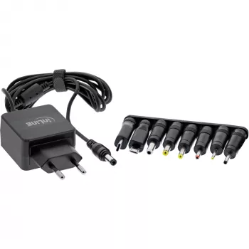 Fuente de alimentación universal InLine, 5 V / 15 W, con 8 conectores intercambiables, Micro-USB, USB-C