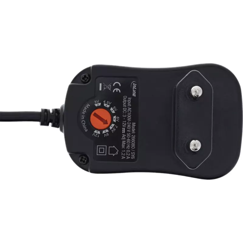 Fuente de alimentación universal InLine 12W, 110-240V a 3-12V, máx. 1200mA