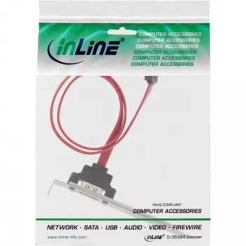 InLine 27902 tapa de ranura eSATA, conector hembra eSATA a SATA interno, 0,5 m