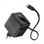 Fuente de alimentación USB InLine, 70 W, GaN, USB-C PD + USB-A QC, cable 60 cm, negro