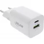 Fuente de alimentación USB InLine, cargador USB-A + USB-C, 33W, PD + QC, blanco